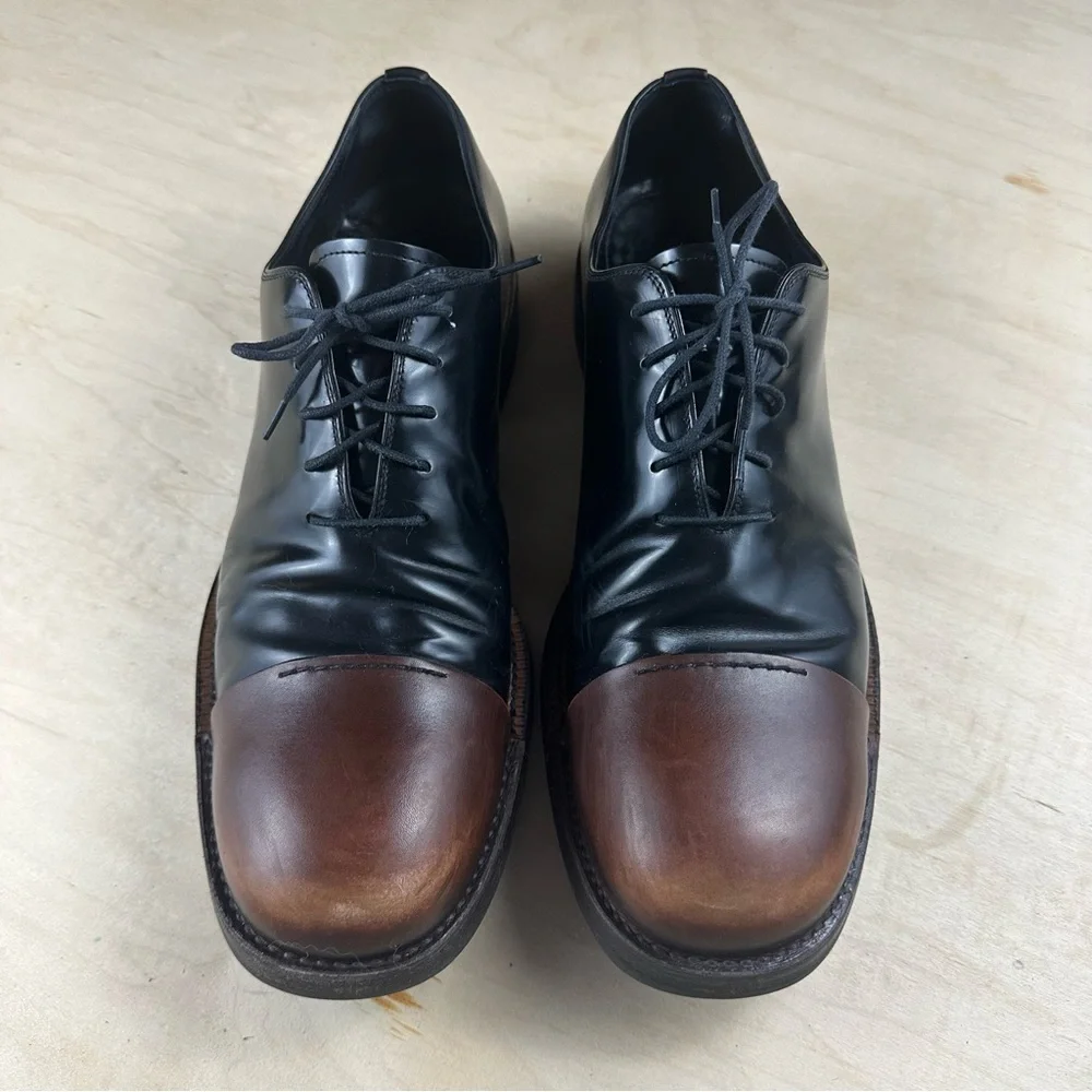 Prada black lace up shoe